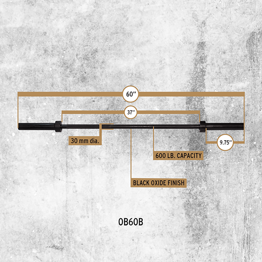 Geek Bar Fitness 5 ft. Olympic Bar – Black