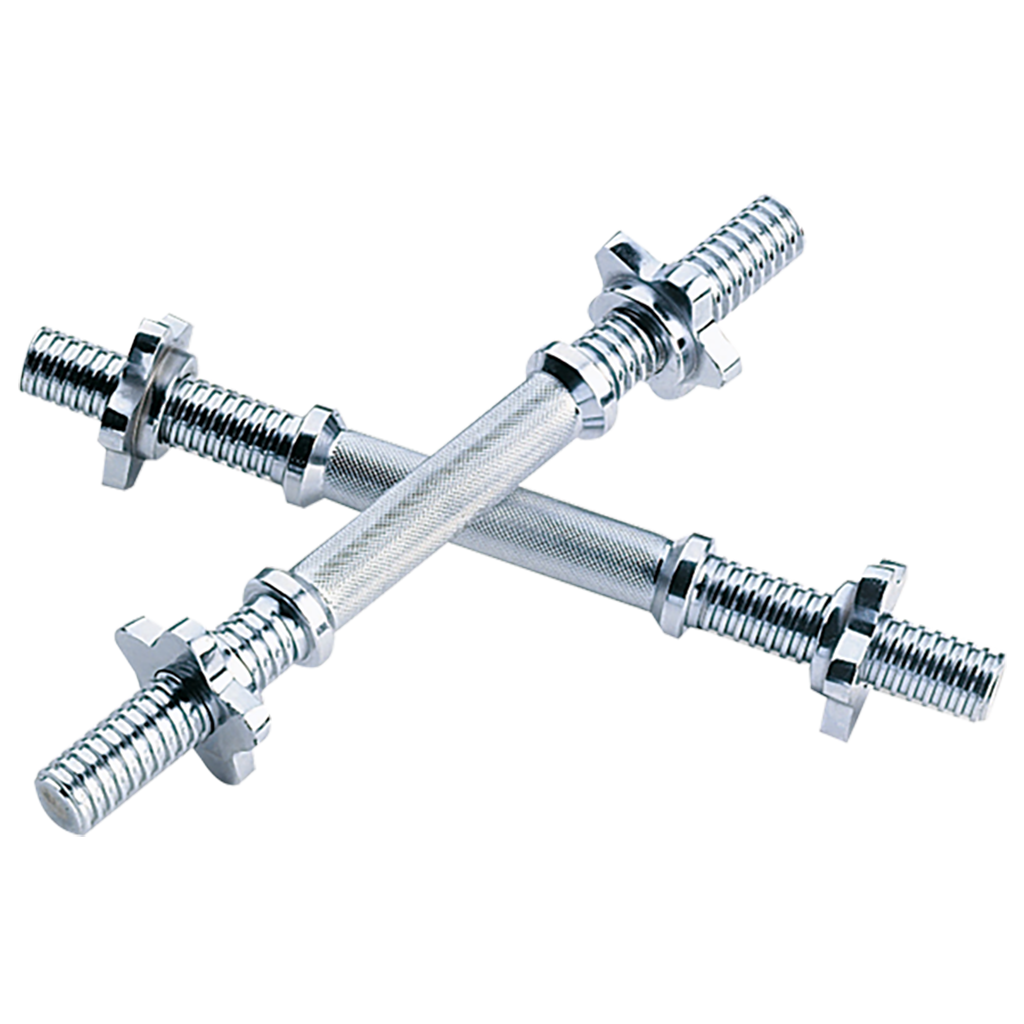 Geek Bar Fitness Threaded Dumbbell Handle – 14" Chrome (Collars Included)