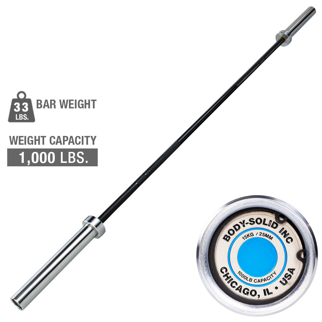 Geek Bar Fitness 79" Olympic Women’s Bar – 25mm Grip, 1000 lb Capacity